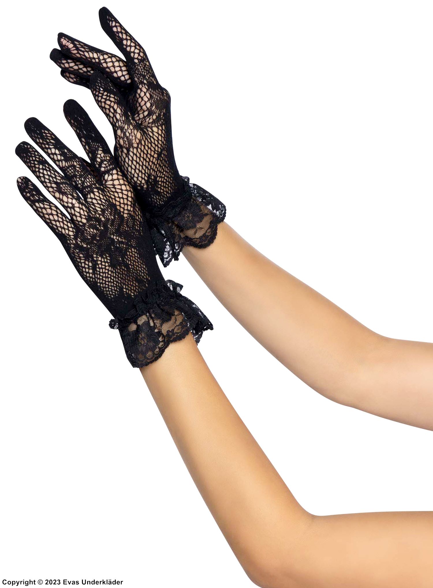Gloves, floral lace